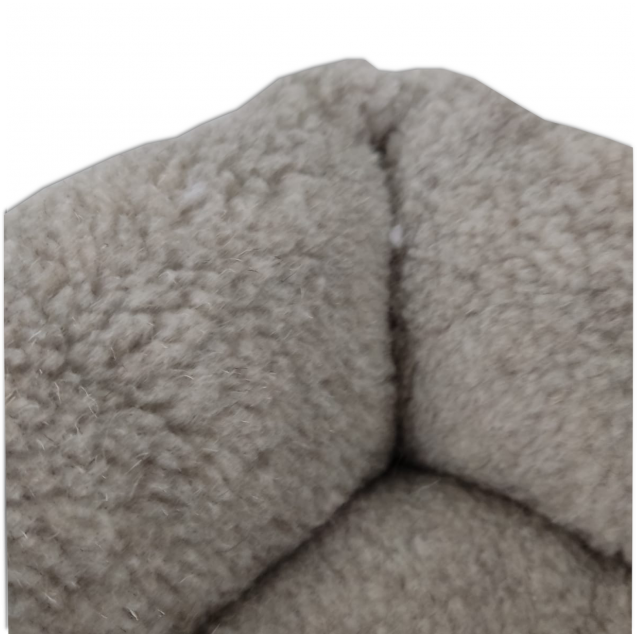 Прямоугольная лежанка кровать для животных из овечьей шерсти ruPetPace - серая