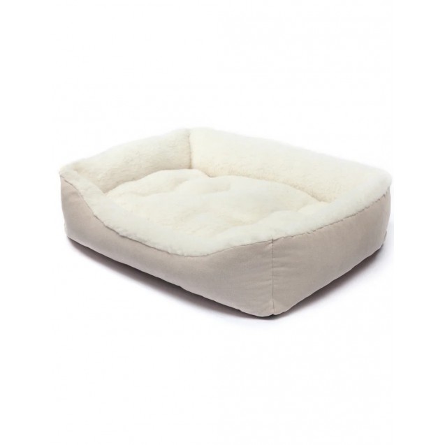  Лежанка кровать для животных  из овечьей шерсти ruPetPace - бело-кремовая