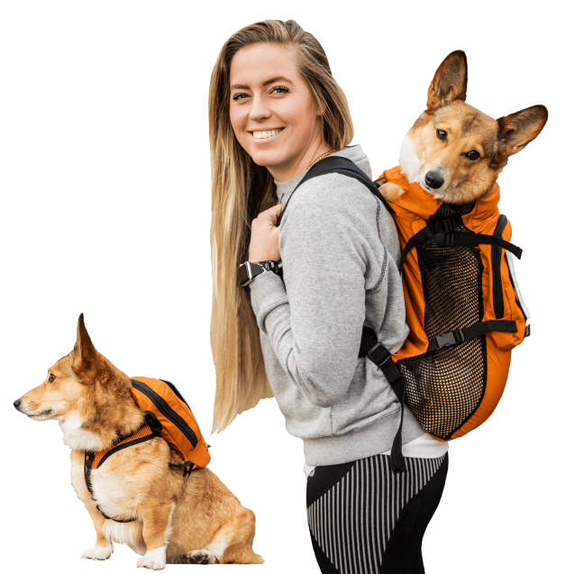 Рюкзак сумка переноска для собак  три в одном  K9 Sport Sack® Walk-On - оранжевый 